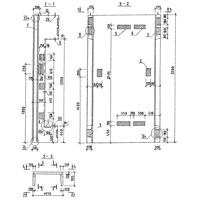 Блок шахты лифта бетонный БШЛ 50б-33-4